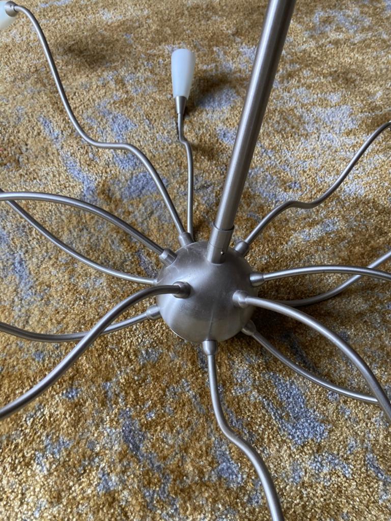 Moderne sputnik hanglamp met 12 armen, Ophalen of Verzenden, Zo goed als nieuw, Metaal, 75 cm of meer