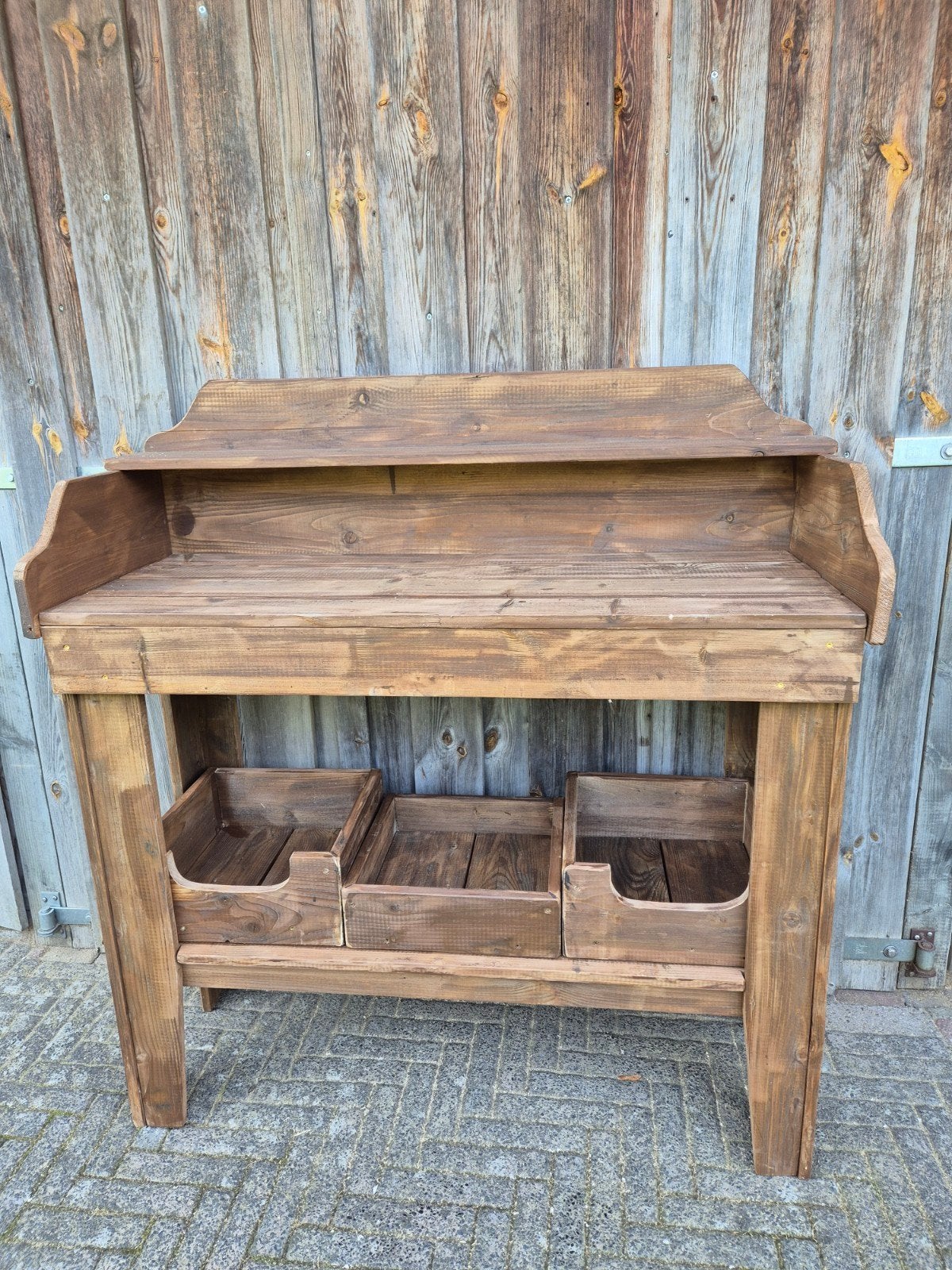 houten oppottafel _sidetable _planten tafel. 105x84x45 cm, Ophalen, Gebruikt, 100 tot 150 cm, 25 tot 50 cm