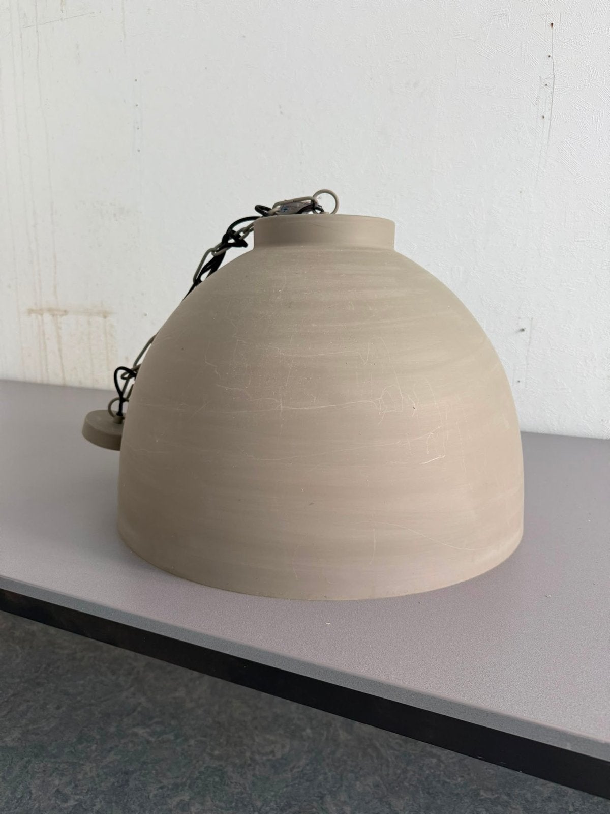 Light & Living hanglamp Kylie 60x42 betonlook/wit, nieuw, Ophalen, Nieuw, Overige materialen, E27 (groot)