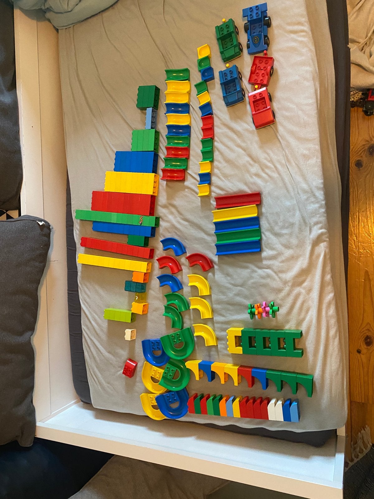 Duplo knikkerbaan met duplo bouwstenen, Ophalen, Zo goed als nieuw