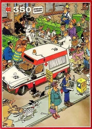 Wie heeft voor mij te koop "de Ambulance" JvH puzzle 350 st, Ophalen of Verzenden, Minder dan 500 stukjes, Gebruikt