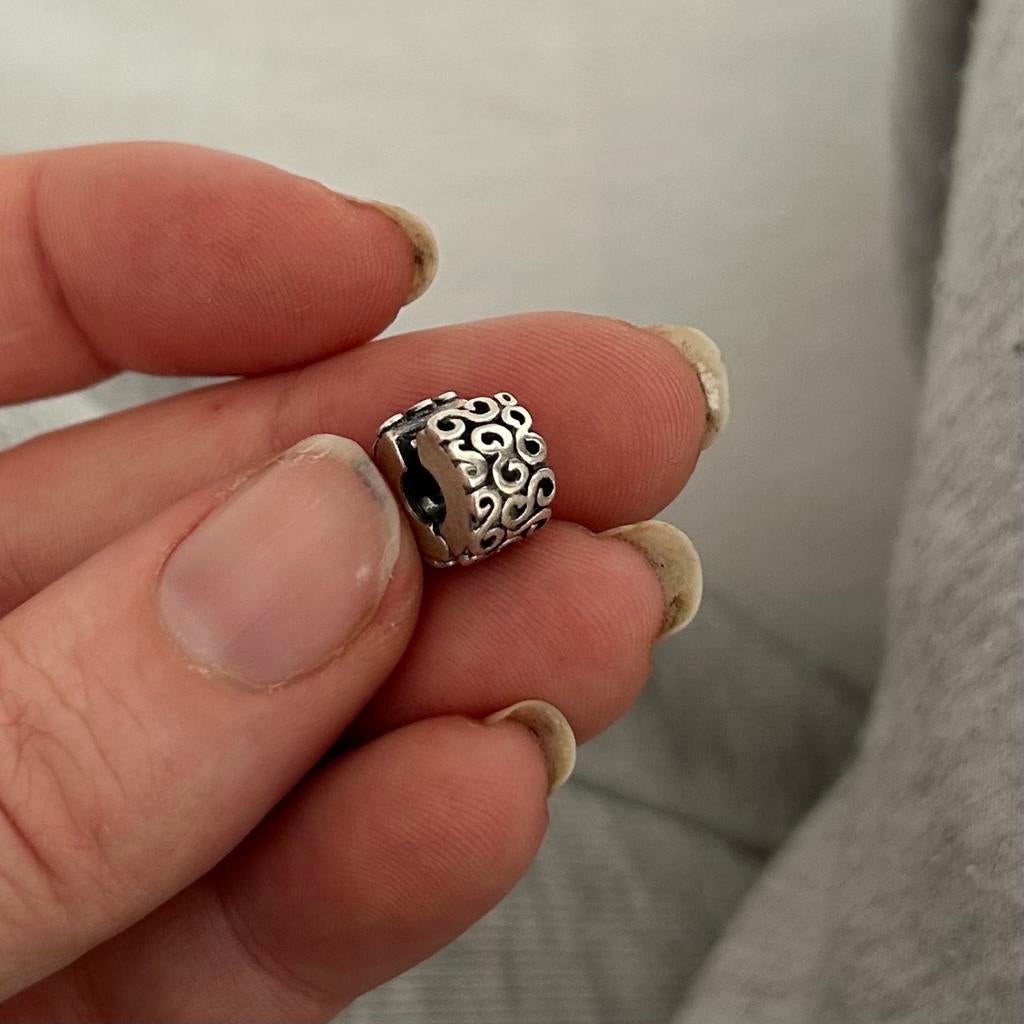 Pandora bedel tussenstukje zilver, Gebruikt, Pandora, Ophalen of Verzenden, 1 bedel