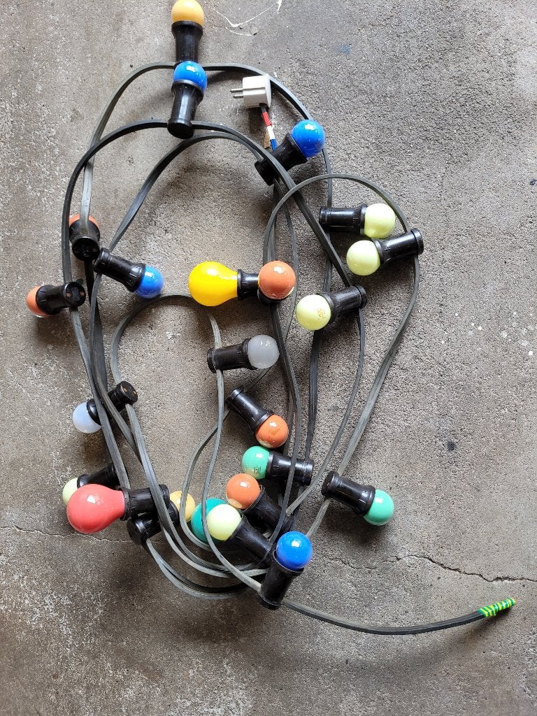 prikkabel ,feestverlichting  7,5 meter  23 fittingen, Overige materialen, Gebruikt, Minder dan 50 watt, Overige typen