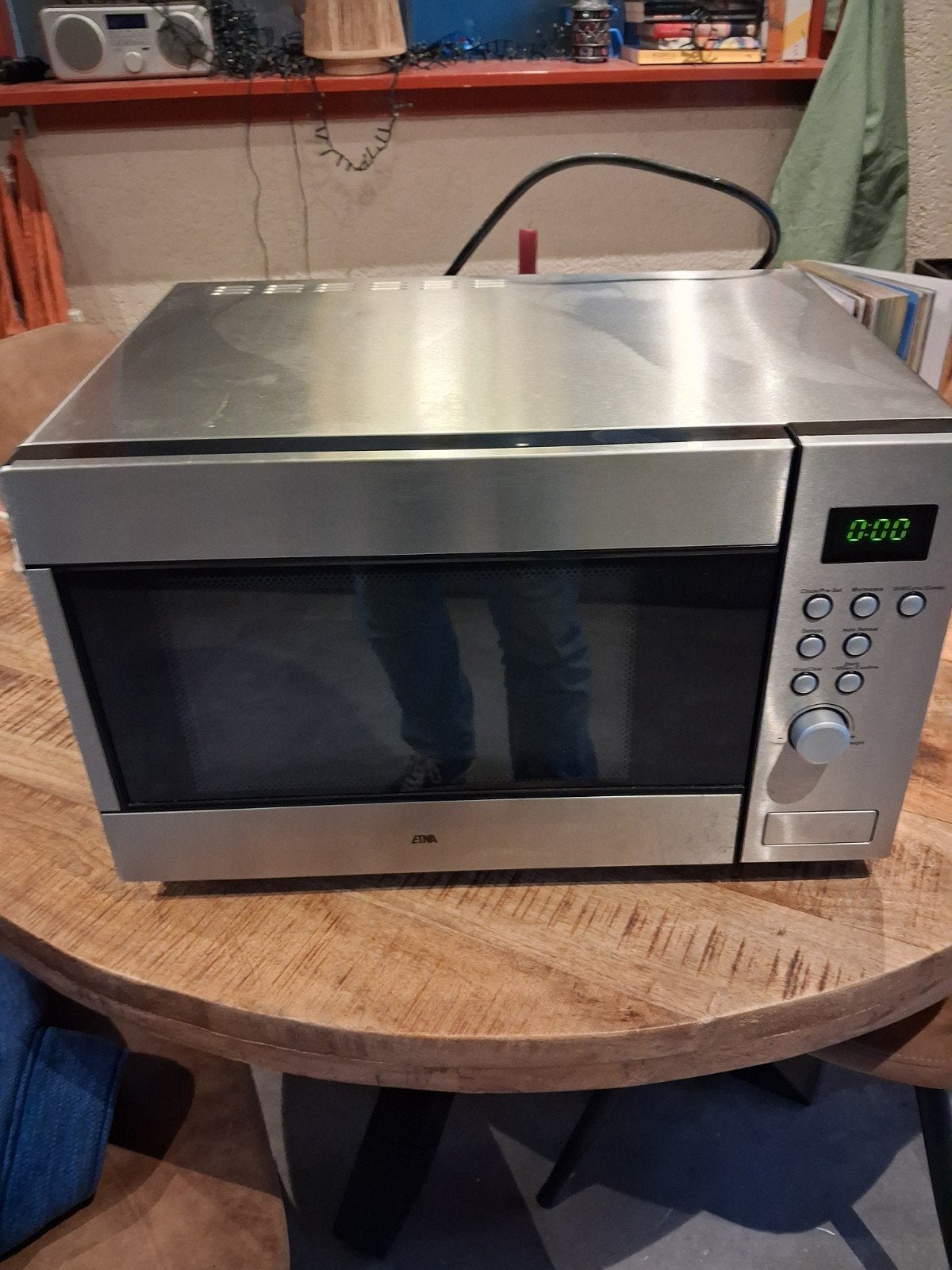 Etna inbouw combimagnetron T2130R/SE01 - Zilver, Ophalen, Hete lucht, Draaiplateau