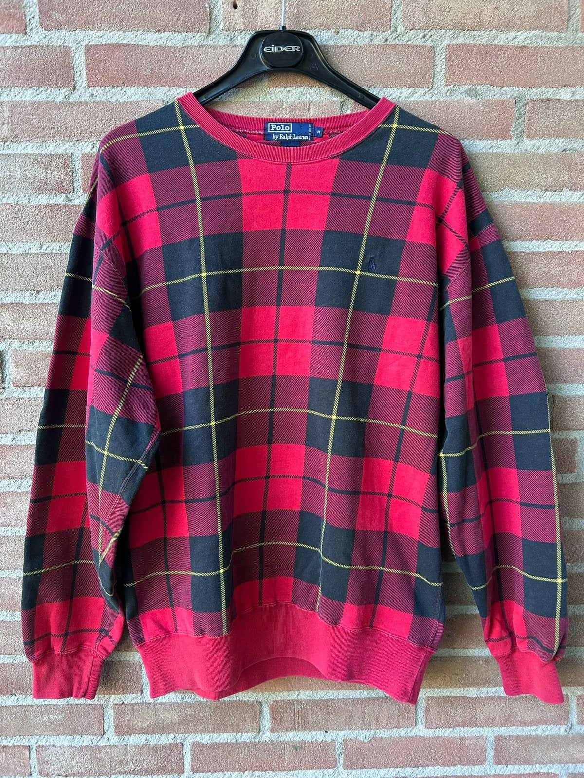 Polo Ralph Lauren Preppy Tartan Sweater, Ophalen of Verzenden, Zo goed als nieuw, Maat 48/50 (M), Rood