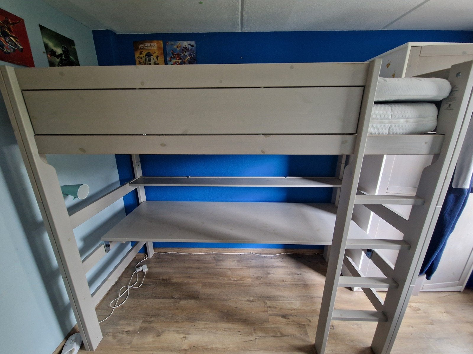 Lifetime Hoogslaper met Bureau en Plank, Huis en Inrichting, Slaapkamer | Stapelbedden en Hoogslapers, Hoogslaper, 90 cm, 200 cm