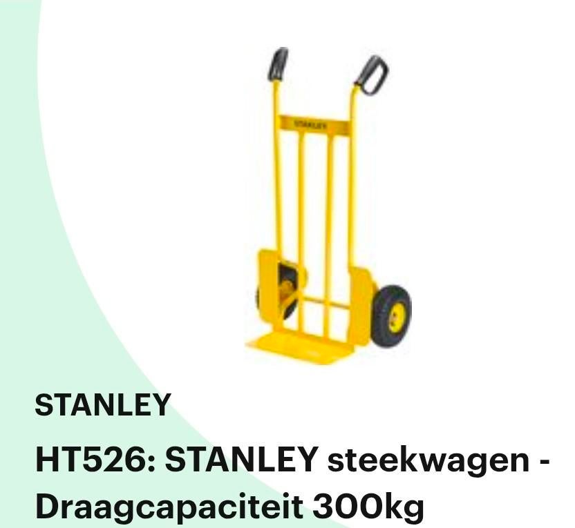 Stanley steekwagen voor 300 kg, Doe-het-zelf en Verbouw, Transportwagens, Ophalen, Zo goed als nieuw, Steekwagen