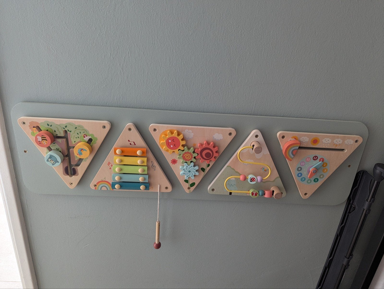 Montessori houten activiteitenbord - 5-in-1, Ophalen of Verzenden, Zo goed als nieuw, Puzzelen