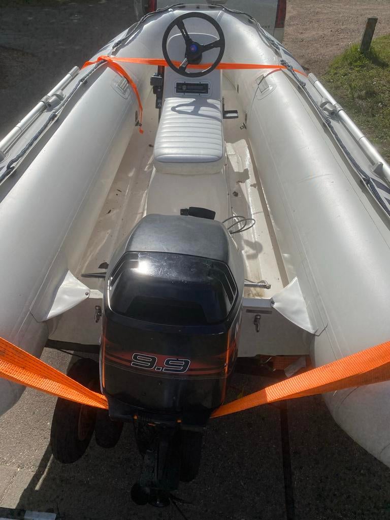 Rib rubberboot Suzumar polyster 9.9 pk 4t mercury en trailer, Watersport en Boten, Zo goed als nieuw, Benzine, Minder dan 70 pk