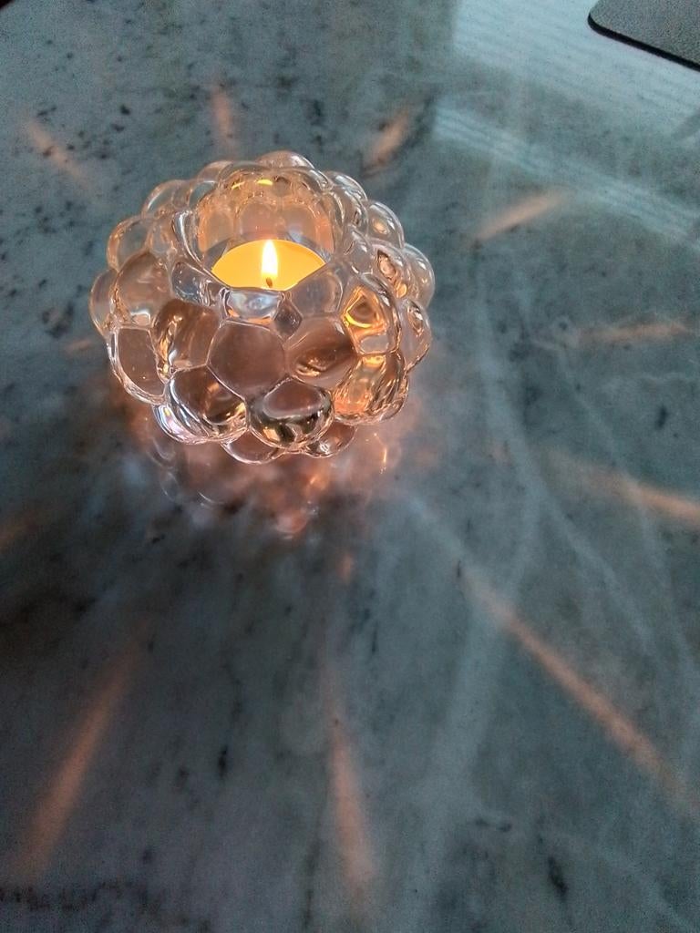 Orrefors waxinelicht., Ophalen of Verzenden, Rond, Glas