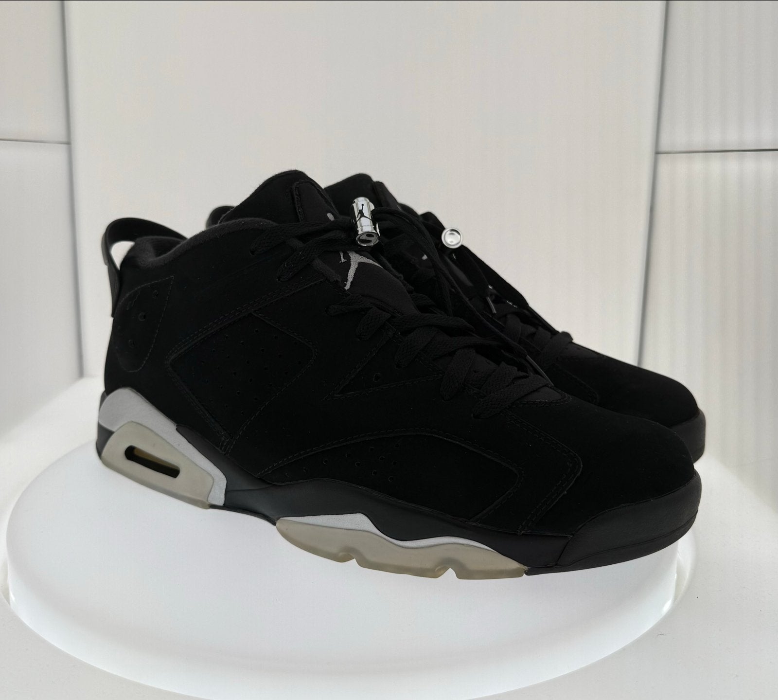 Jordan 6 Retro Low Black Metallic Silver EU45 US11, Ophalen of Verzenden, Zo goed als nieuw, Zwart, Sneakers of Gympen