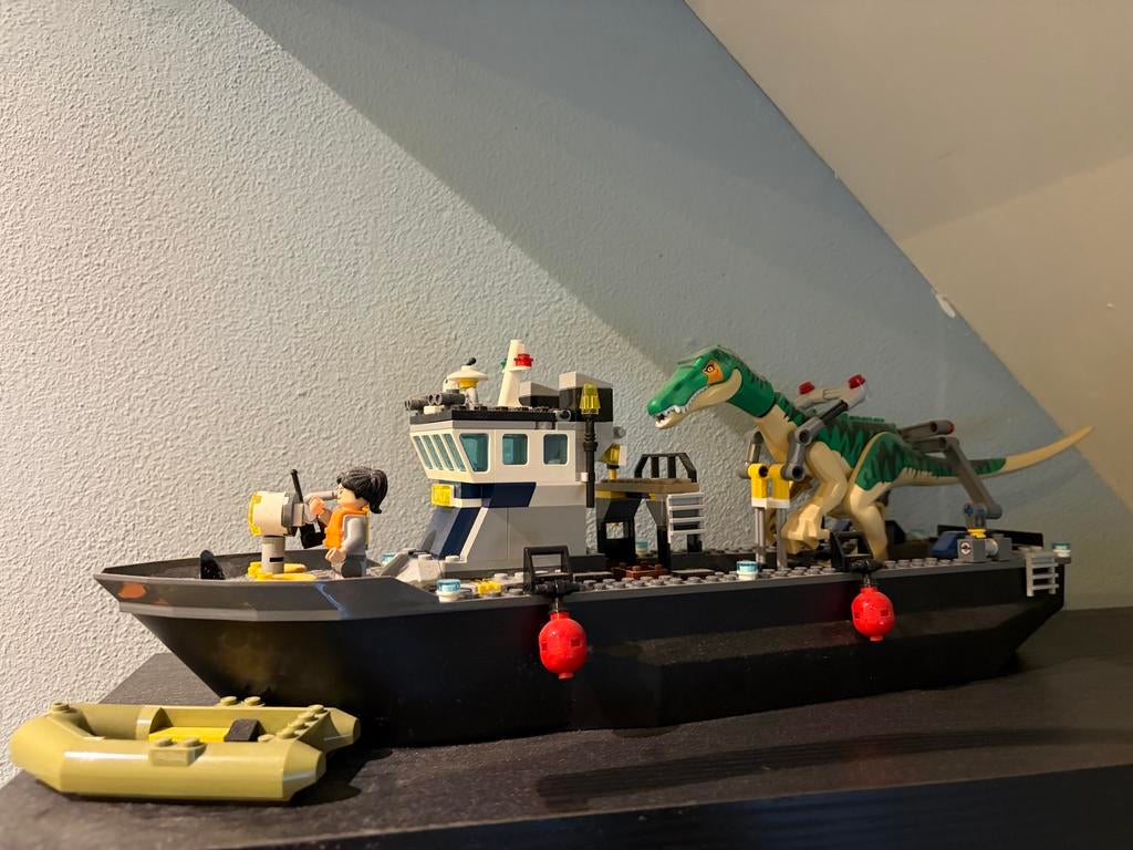 Lego boot met dino en poppetjes, Ophalen, Zo goed als nieuw, Jongen of Meisje