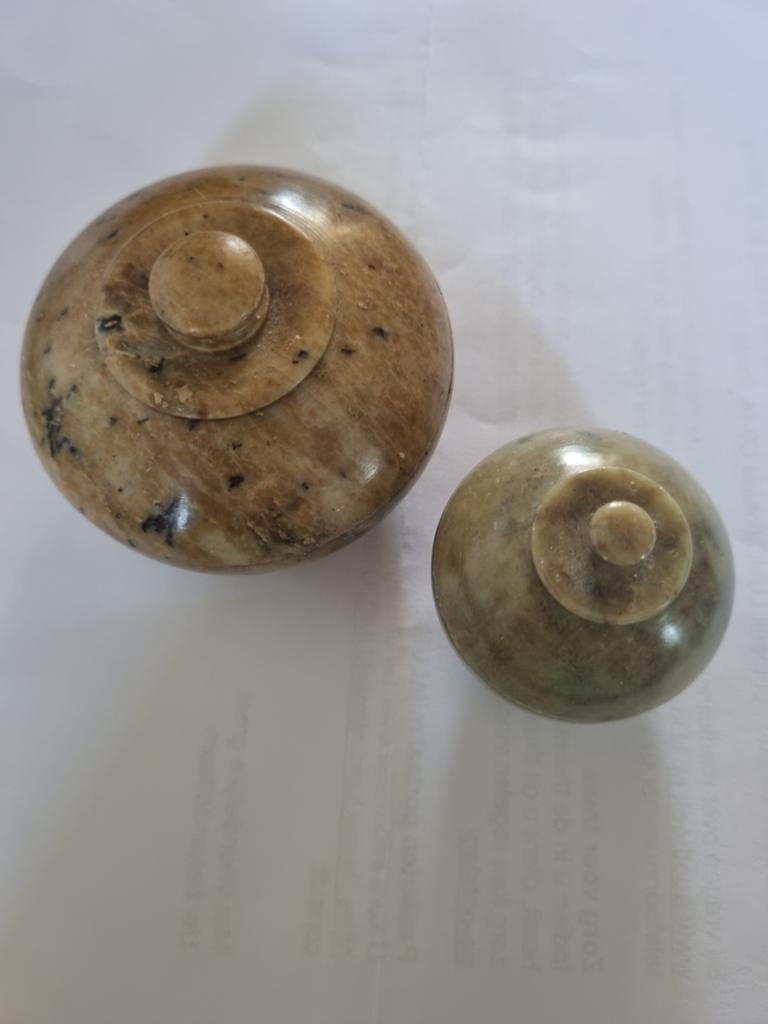 Vintage marmeren doosjes met deksel India sieradendoosjes, Antiek en Kunst, Ophalen of Verzenden
