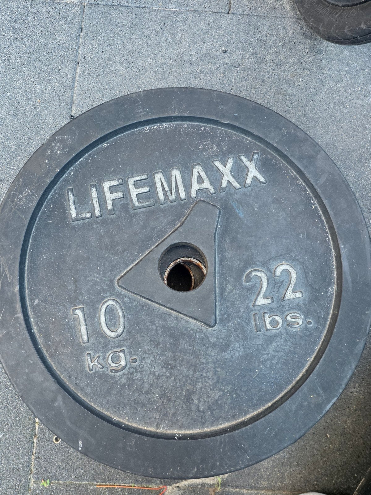 LifeMaxx 10 kg rubberen halterschijven (4 stuks), Sport en Fitness, Fitnessmaterialen, Ophalen, Gebruikt, Halterschijven
