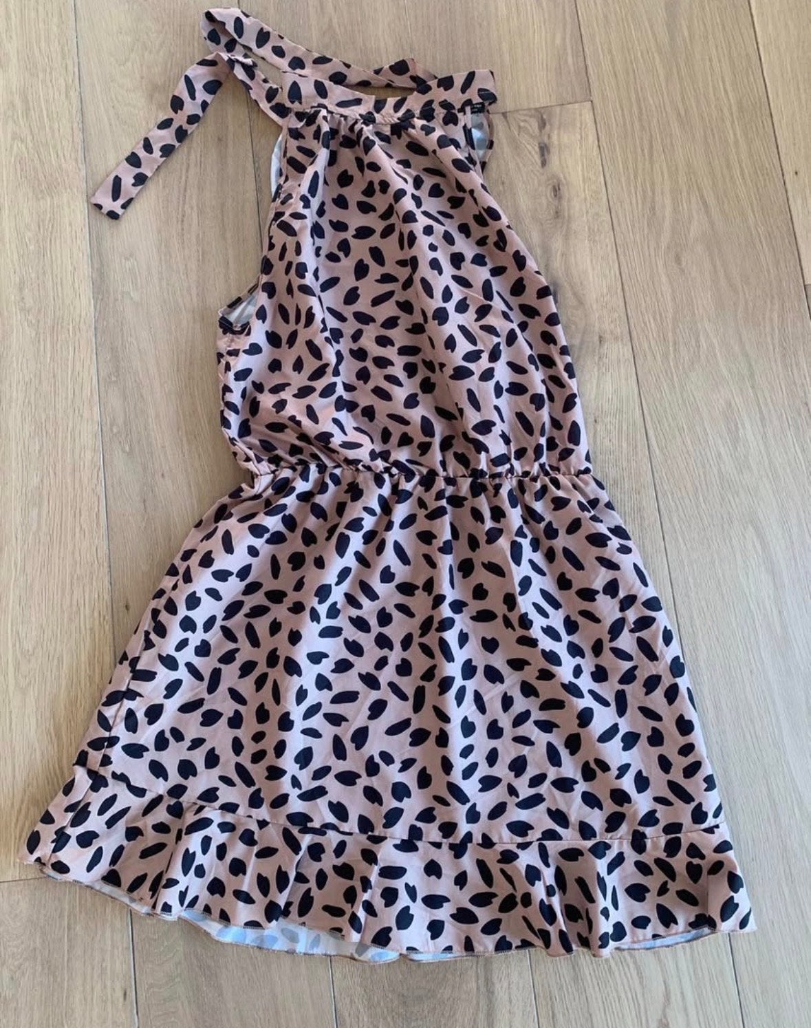 Zomerjurk met luipaardprint - Maat L, Beige, Maat 42/44 (L), Ophalen of Verzenden, Zo goed als nieuw