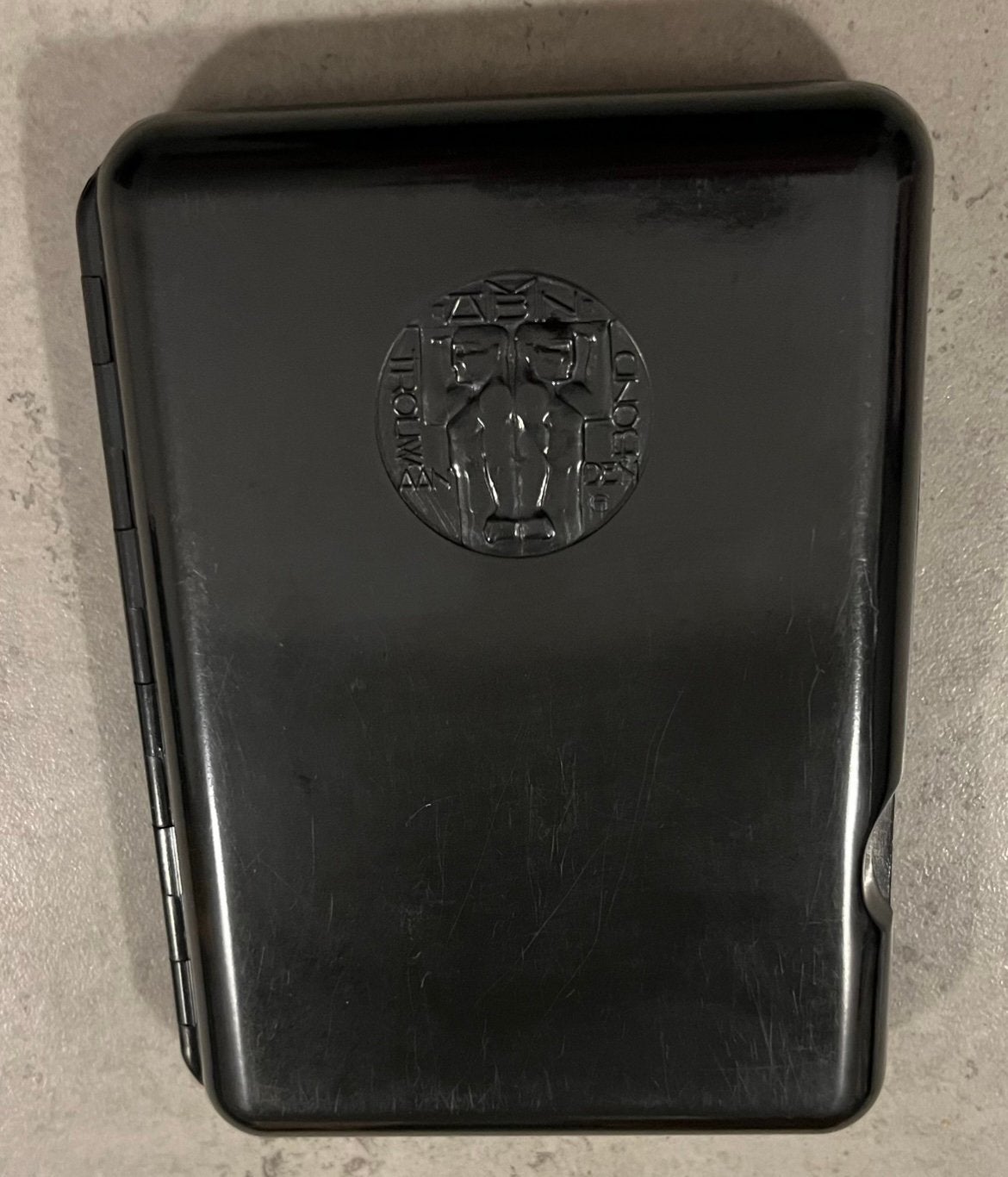 Bakelieten sigarenkoker met logo ANMB uit 1930. Art Deco., Verzamelen, Ophalen of Verzenden, Zo goed als nieuw