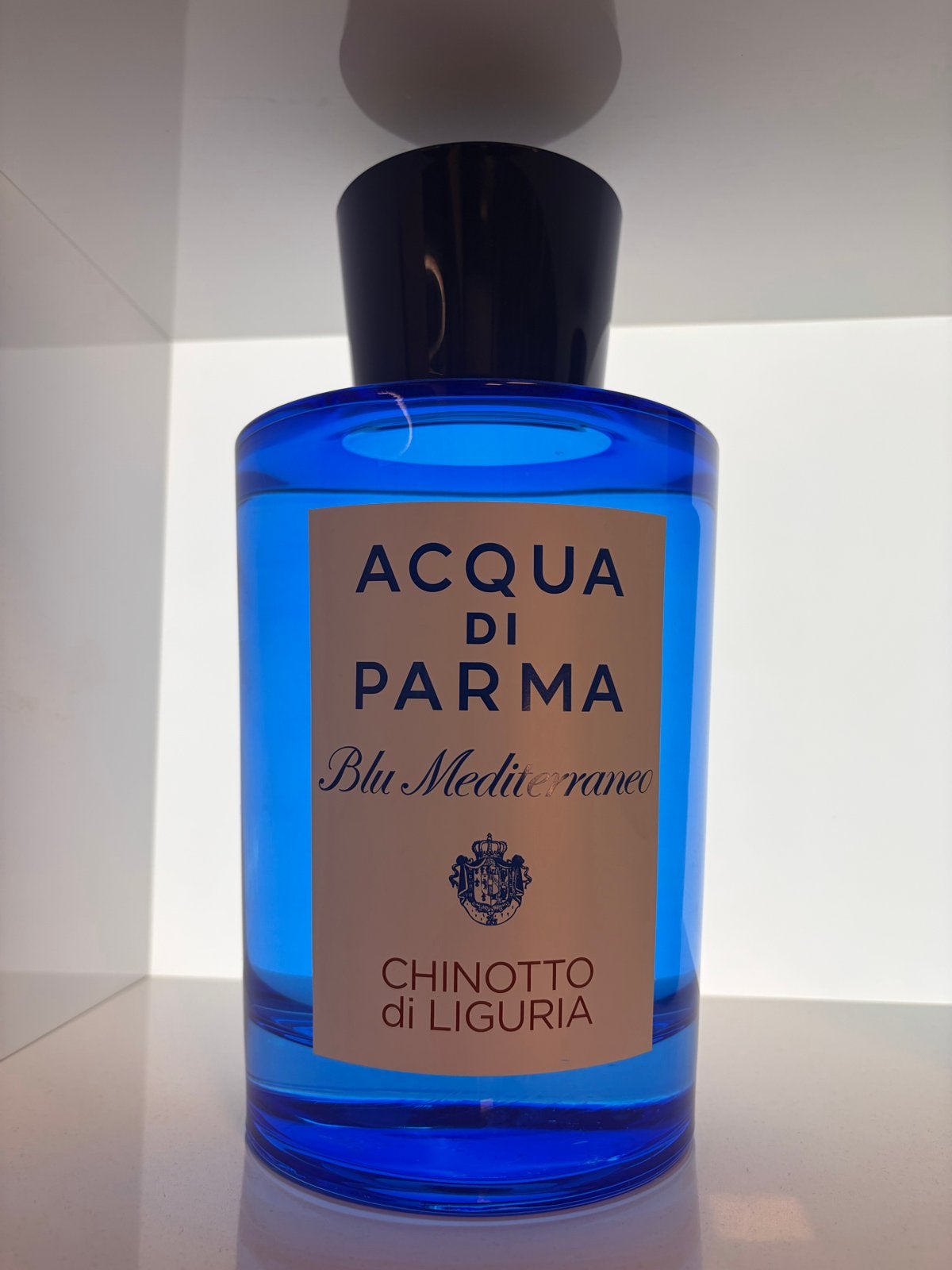 Factice Acqua di Parma Chinotto di Liguria XXL, Verzamelen, Ophalen of Verzenden, Zo goed als nieuw, Parfumfles, Gevuld