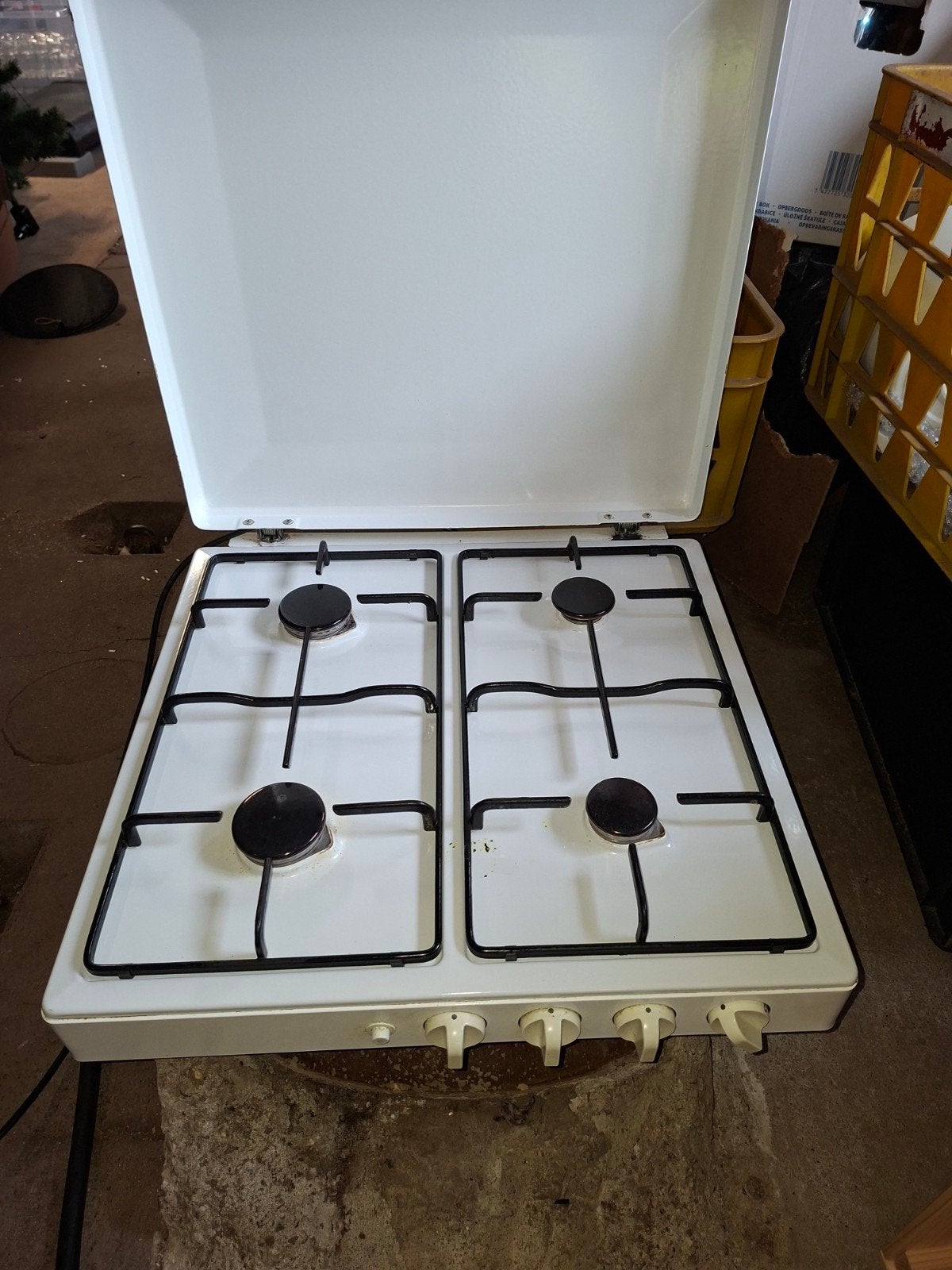 Compacte 4-pits gaskookplaat met deksel, Ophalen, Gebruikt, Minder dan 85 cm, 60 cm of meer