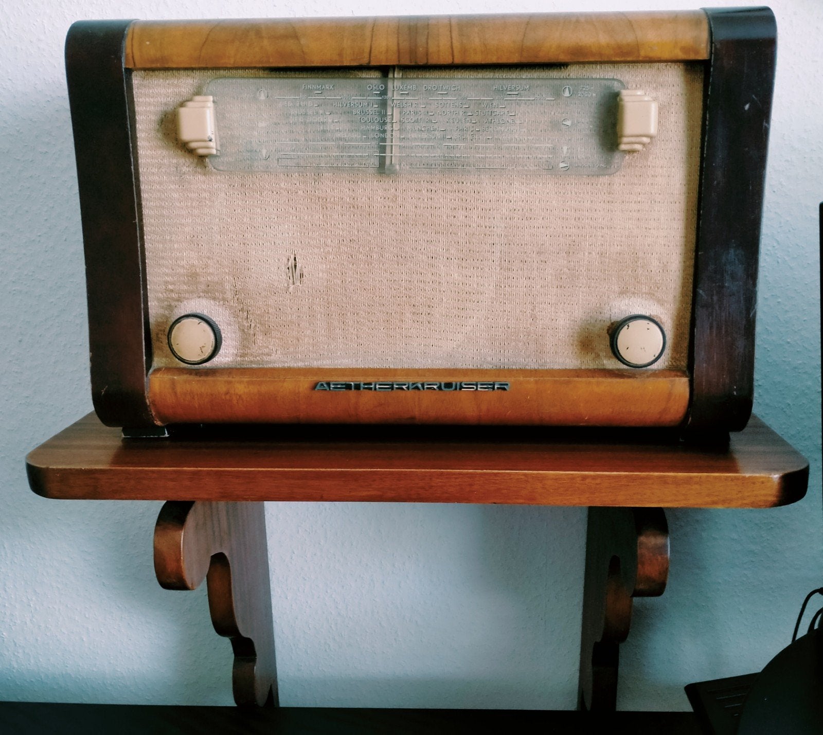 Vintage Aethercruiser Radio - Houten behuizing, Ophalen, Gebruikt, Radio