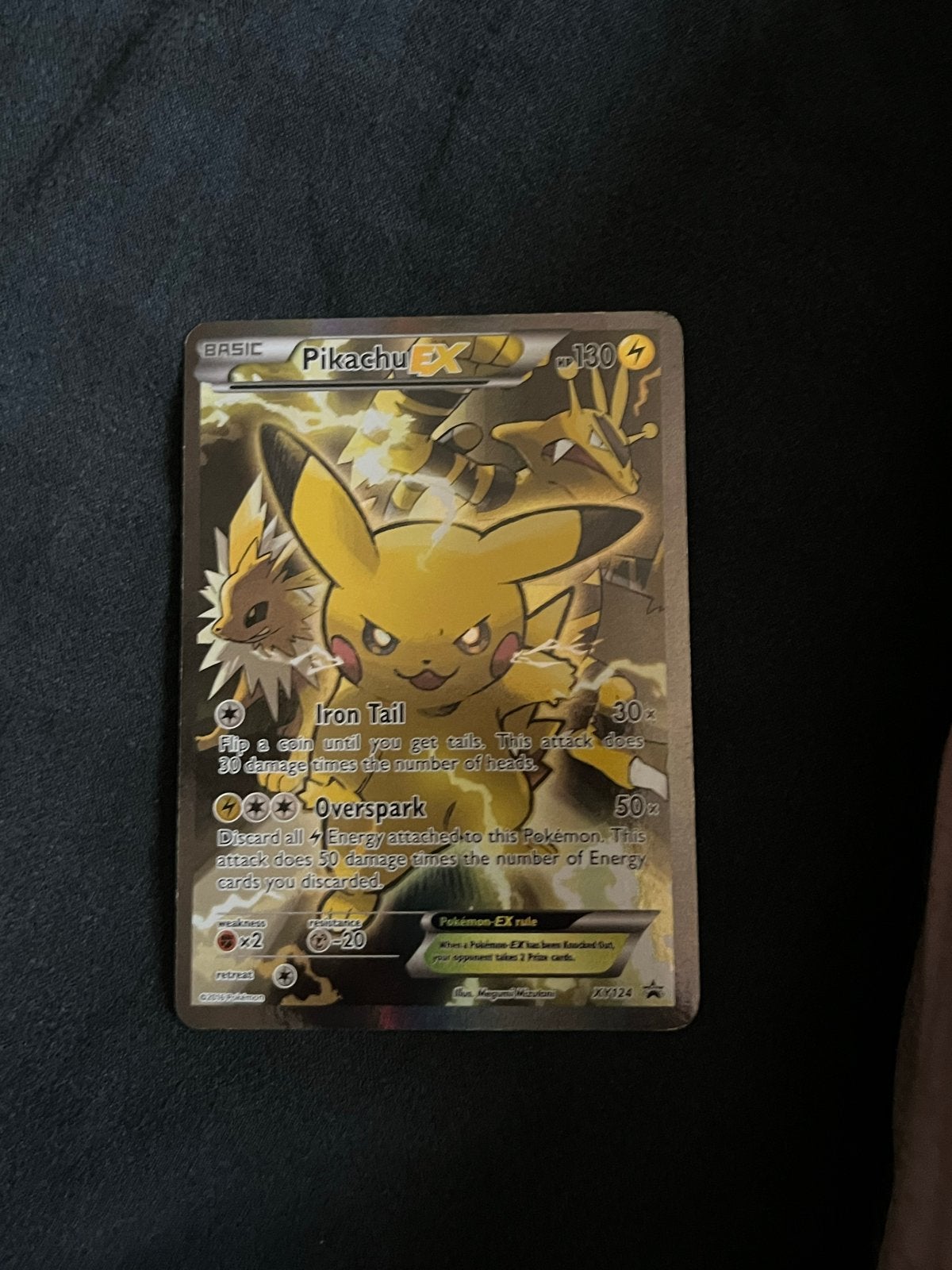 Pikachu EX XY124 EXC- Pokemon Kaart, Ophalen of Verzenden, Zo goed als nieuw, Losse kaart, Foil