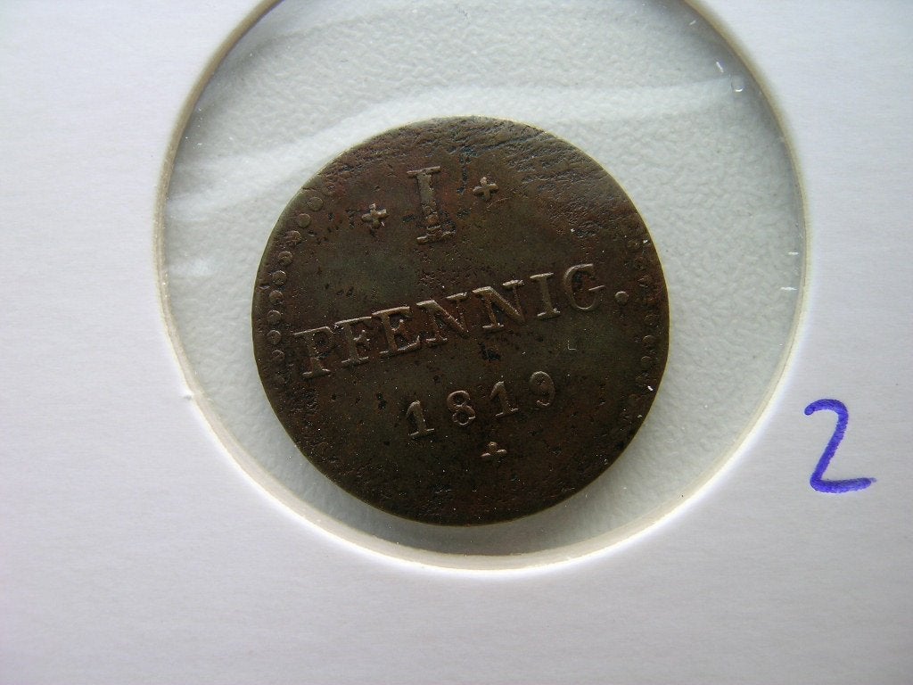 Pfennig 1819 Hessen Darmstadt (nr 2), Ophalen of Verzenden, Duitsland, Losse munt