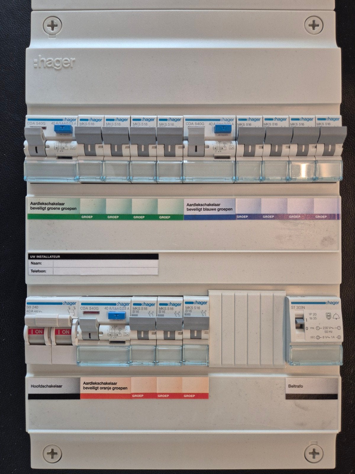 Hager Vision 1-Fase Groepenkast (incl. diversen Schakelaars), Doe-het-zelf en Verbouw, Elektra en Kabels, Ophalen of Verzenden