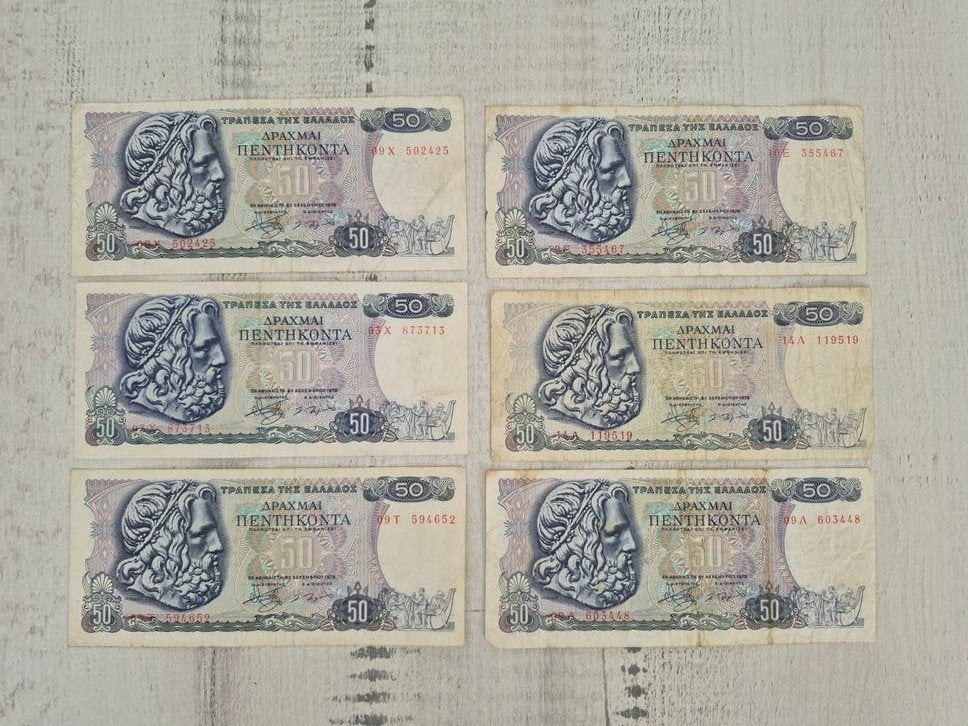 Griekenland 6x 50 Drachme 1978, Postzegels en Munten, Bankbiljetten | Europa | Niet-Eurobiljetten, Ophalen of Verzenden, Overige landen
