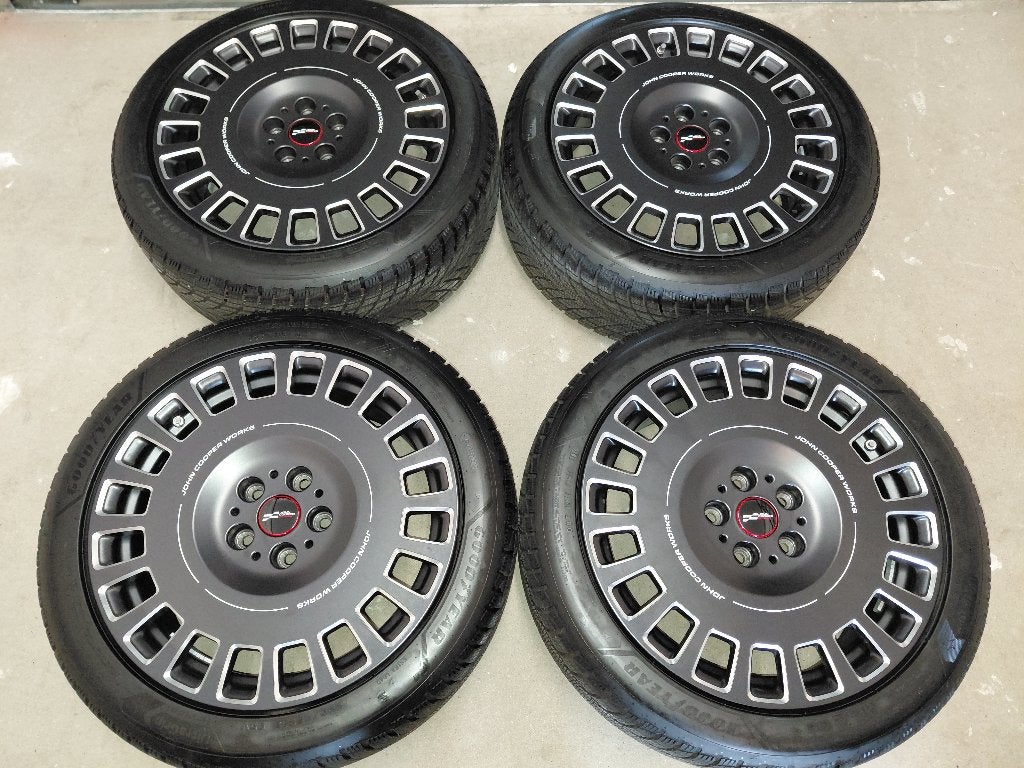 18 inch JCW Rallye Spoke winterset Mini Aceman, Ophalen, 18 inch, Gebruikt, Banden en Velgen
