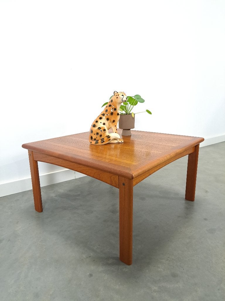 Deense vierkante Glostrup teak salontafel, nr, 4, Gebruikt, 50 tot 100 cm, Scandinavisch,vintage, design, 5 – 50