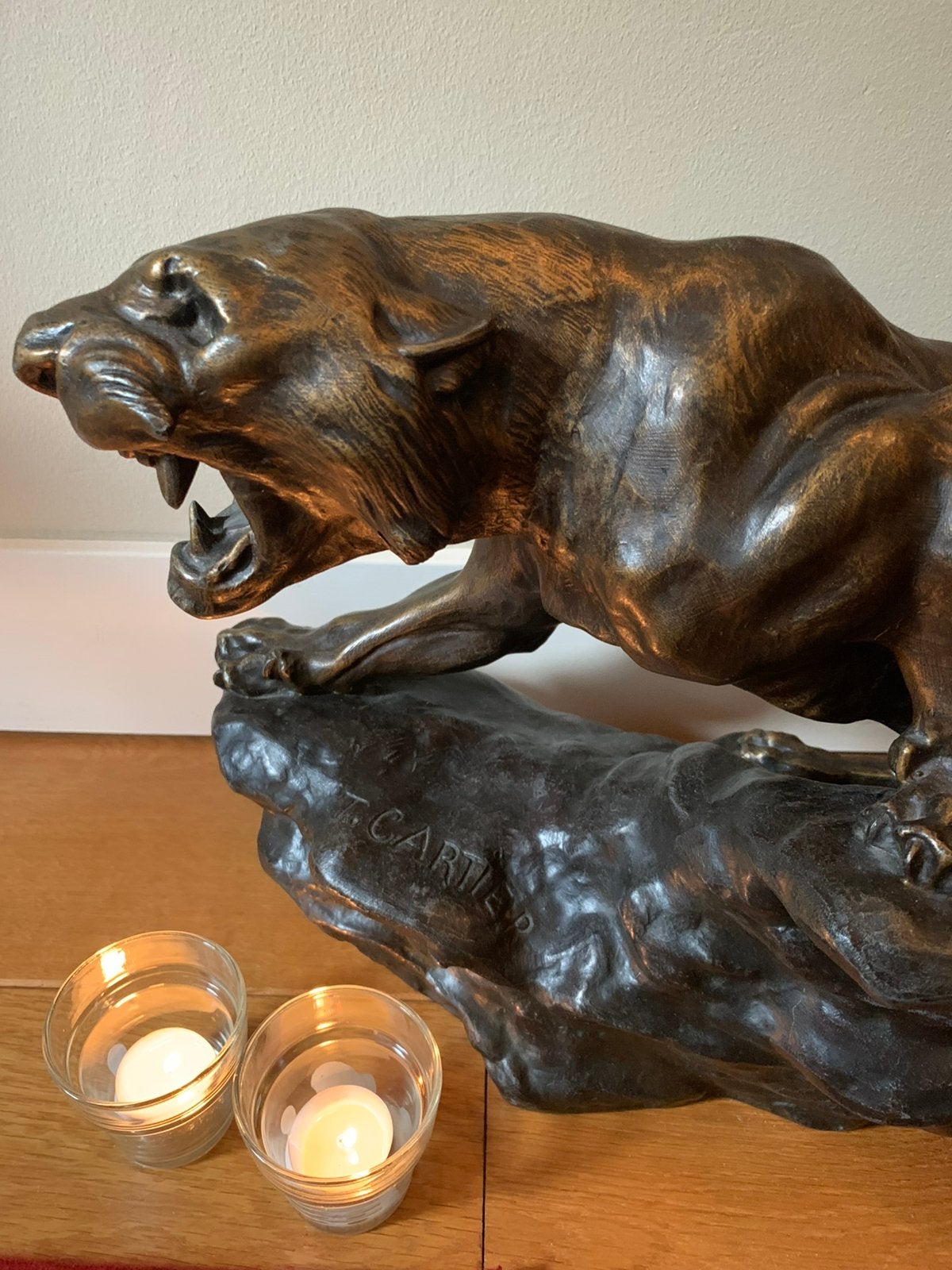 ** samak oude panter  ** gesigneerd **, Antiek en Kunst, Ophalen of Verzenden