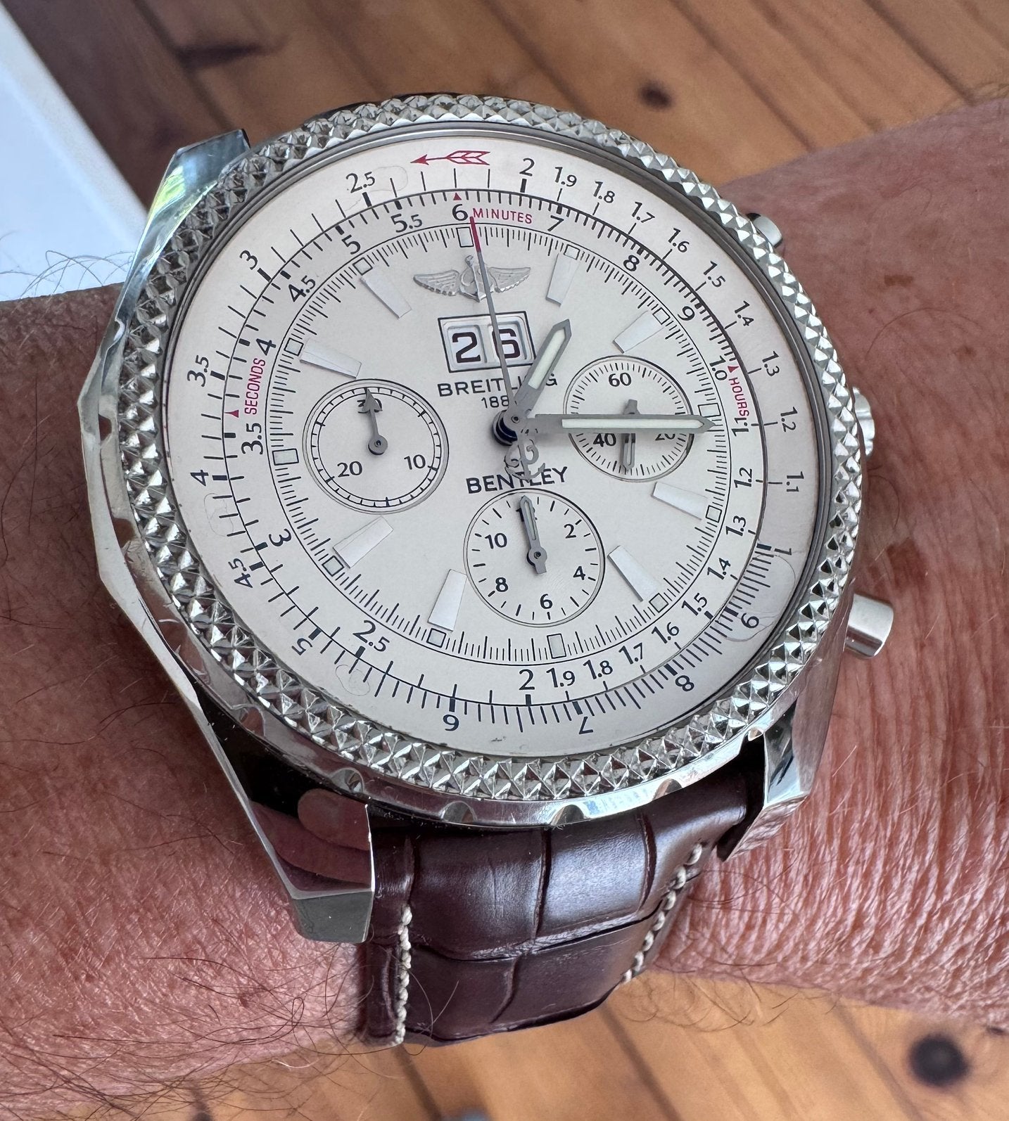 BREITLING FOR BENTLEY MOTORS 49 MM CHRONOGRAAF 6.75 FULL SET, Ophalen, Staal, Breitling, Polshorloge