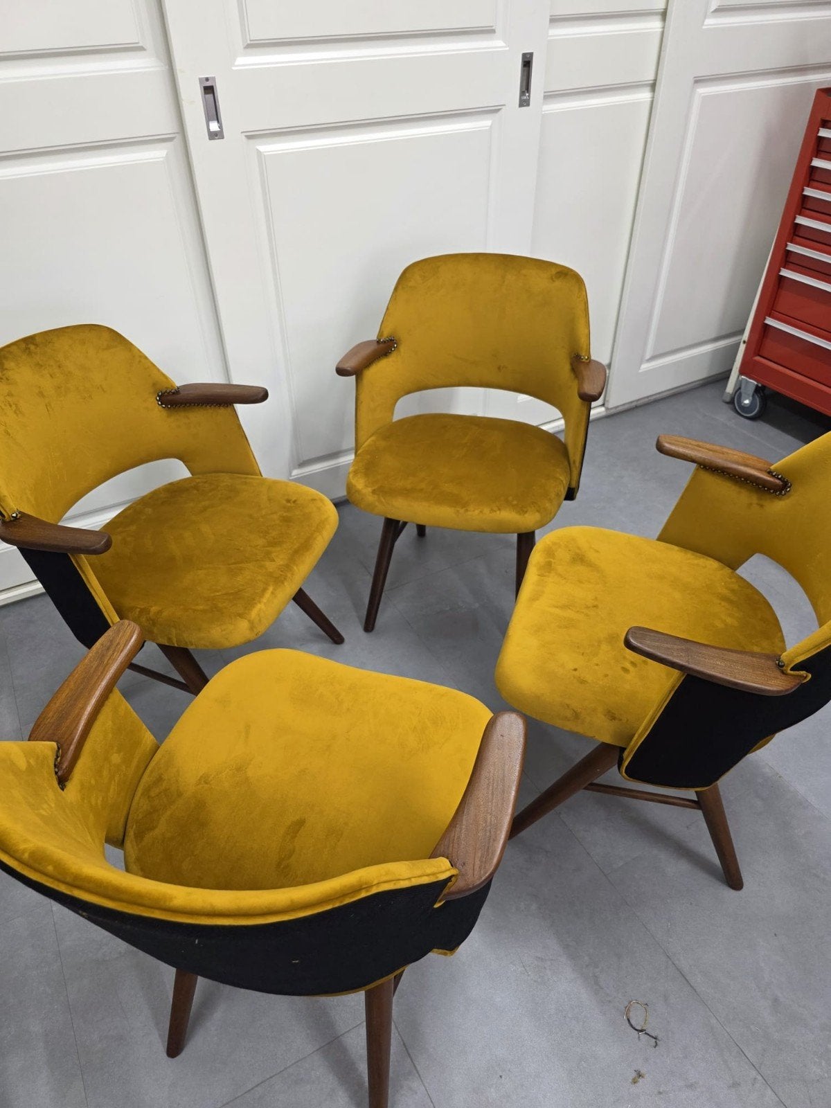 Pastoe FT30 eetkamerstoelen 4 stuks., Huis en Inrichting, Stoelen, Overige kleuren, Zo goed als nieuw, Vier, Stof