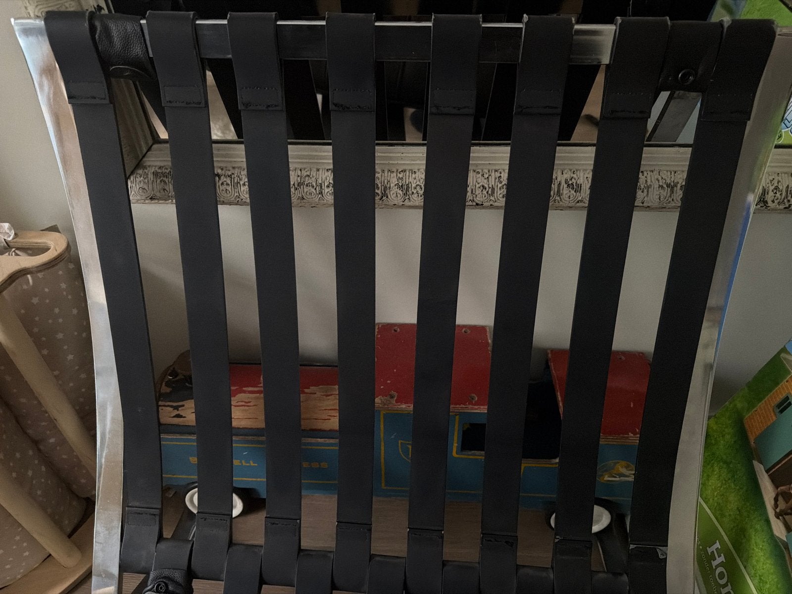 Barcelona Chair replica - Zwart leer, Ophalen, Zo goed als nieuw, Leer, 75 tot 100 cm