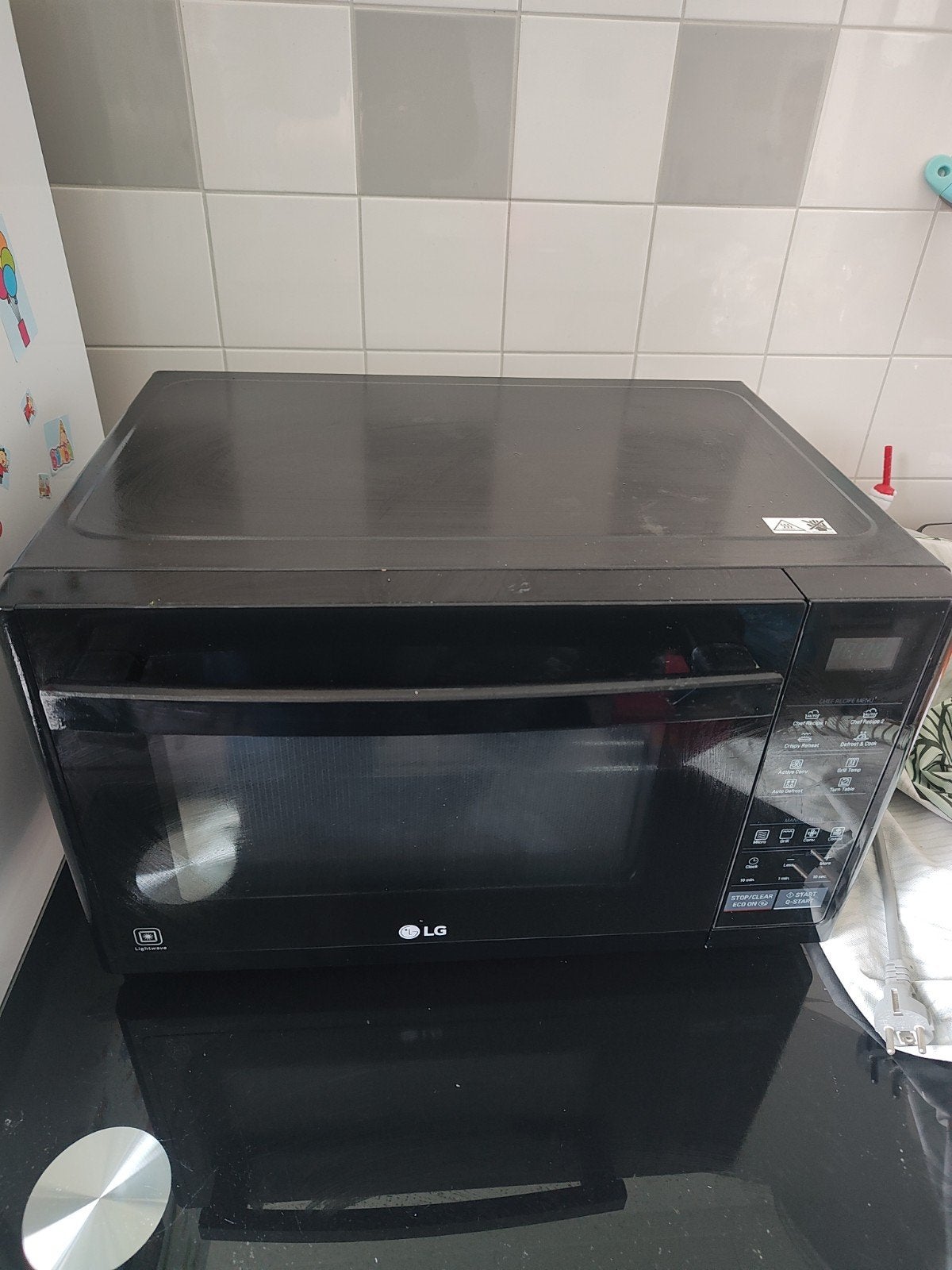 LG MJ3294BAB Lightwave Combi Magnetron - Convectie/Grill, Ophalen, Minder dan 45 cm, Combi-oven, Draaiplateau
