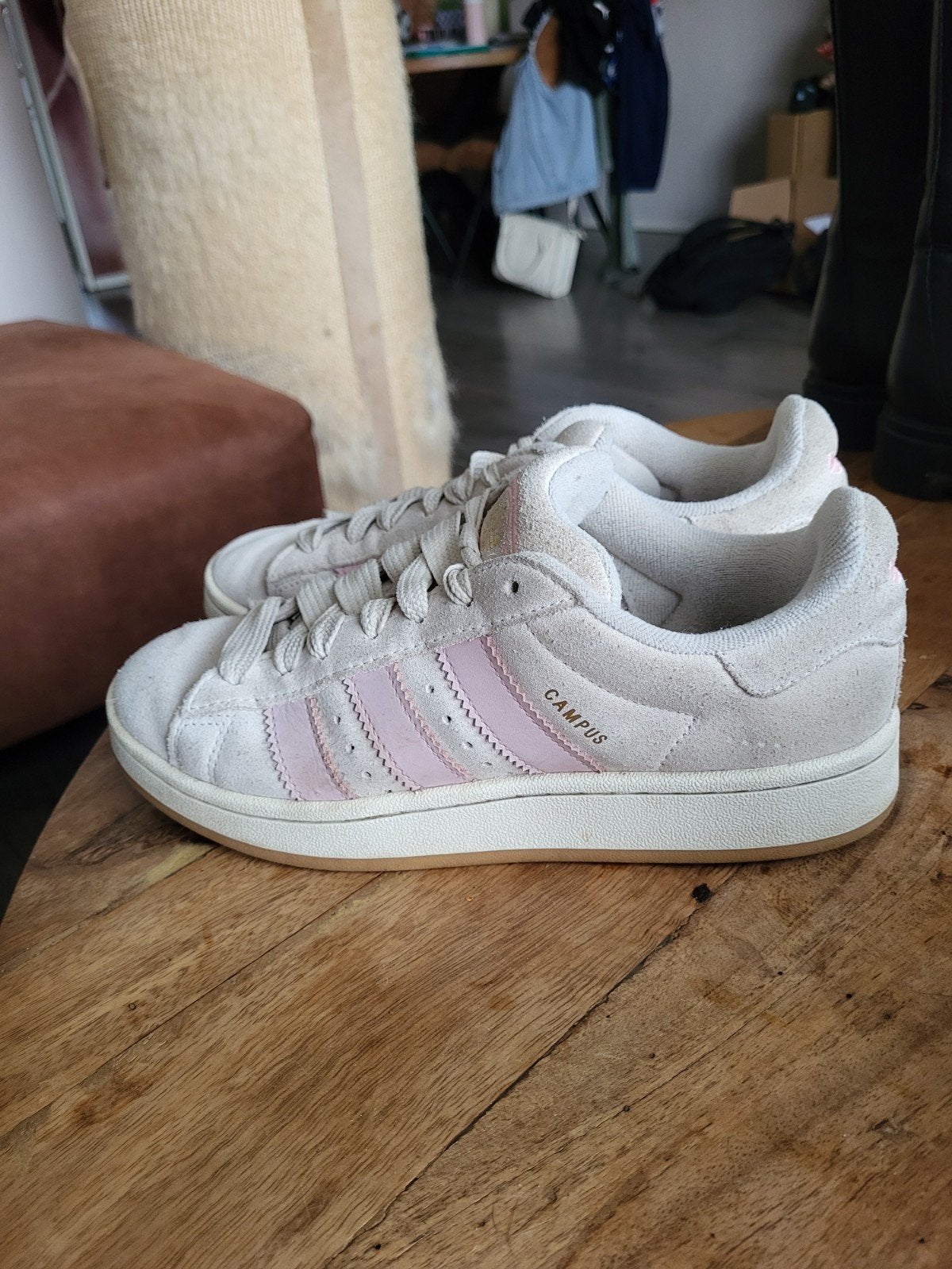 Adidas Campus sneakers - Maat 40 - Roze/Beige, Beige, Ophalen of Verzenden, Adidas campus, Sneakers of Gympen