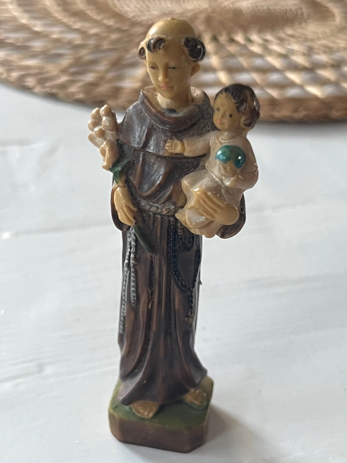 Prachtig vintage religieus klein beeldje Antonius van Padua, Antiek en Kunst, Ophalen of Verzenden
