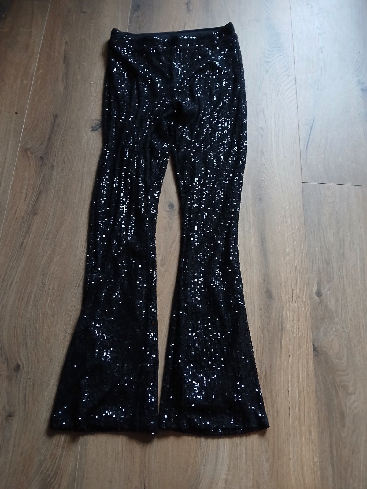 glitter broek, Ophalen, Zwart, Zo goed als nieuw, Maat 36 (S)