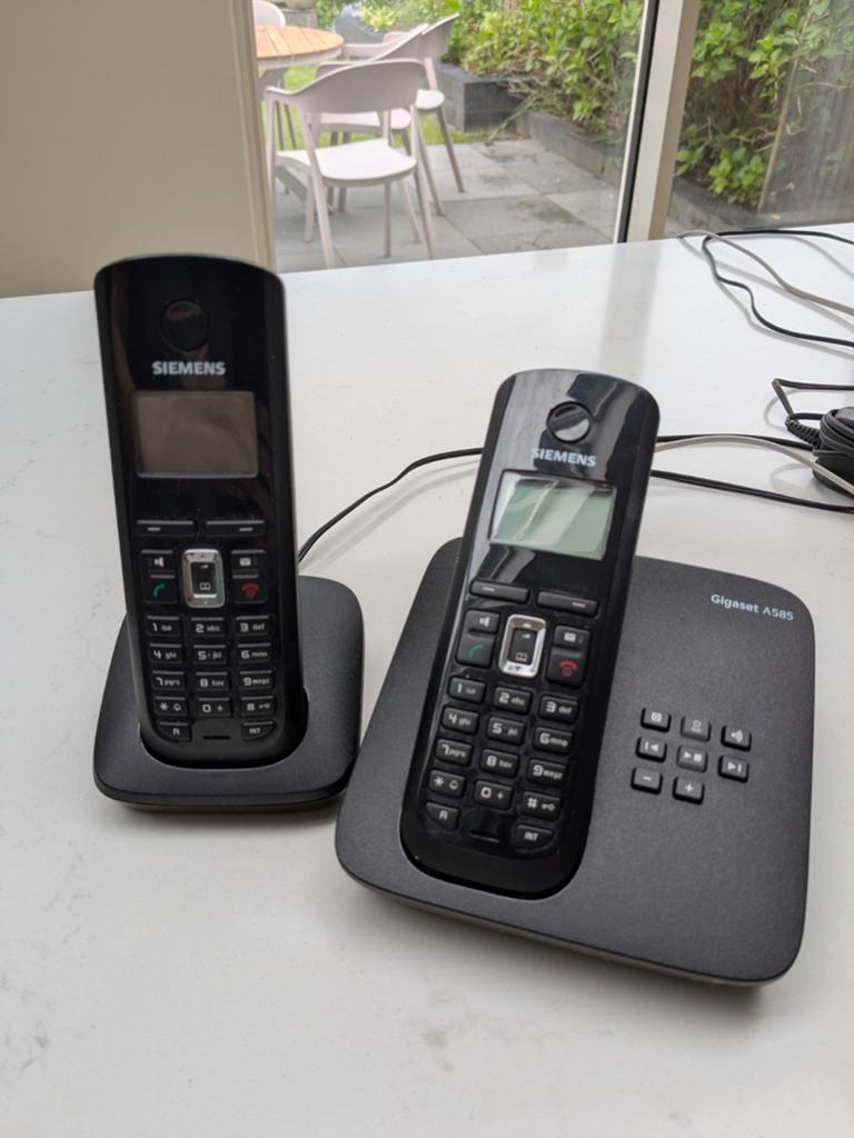 Siemens Gigaset A585 DECT telefoonset met 2 handsets, Ophalen of Verzenden, Gebruikt, 2 handsets
