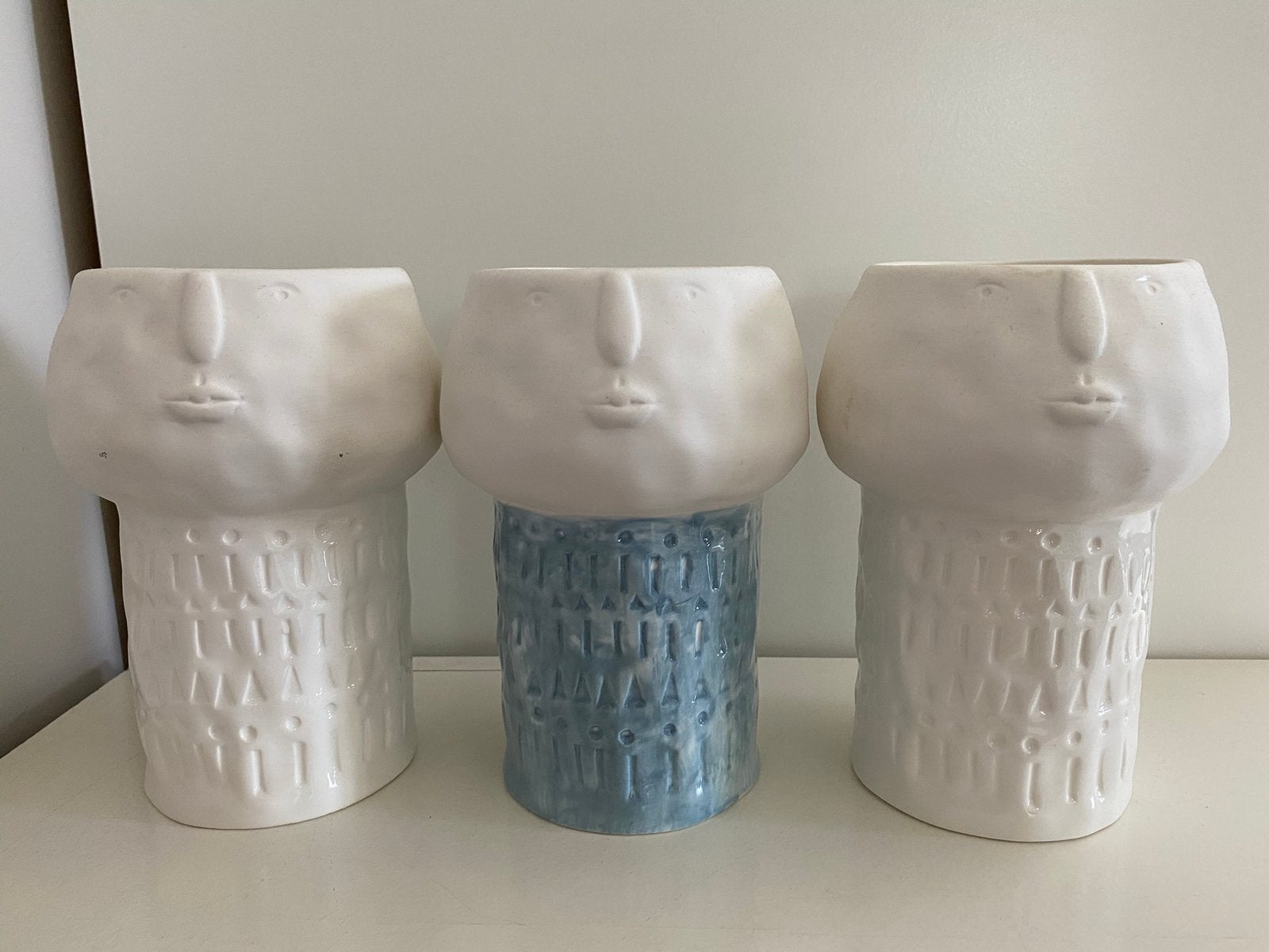 bloempot of plantenpot gezicht hoofd Scandinavisch design, Huis en Inrichting, Ophalen, Zo goed als nieuw