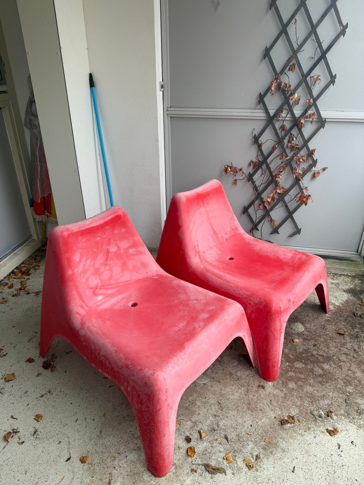 IKEA VAGO tuinstoel rood, Ophalen, Gebruikt, Kunststof, Stapelbaar