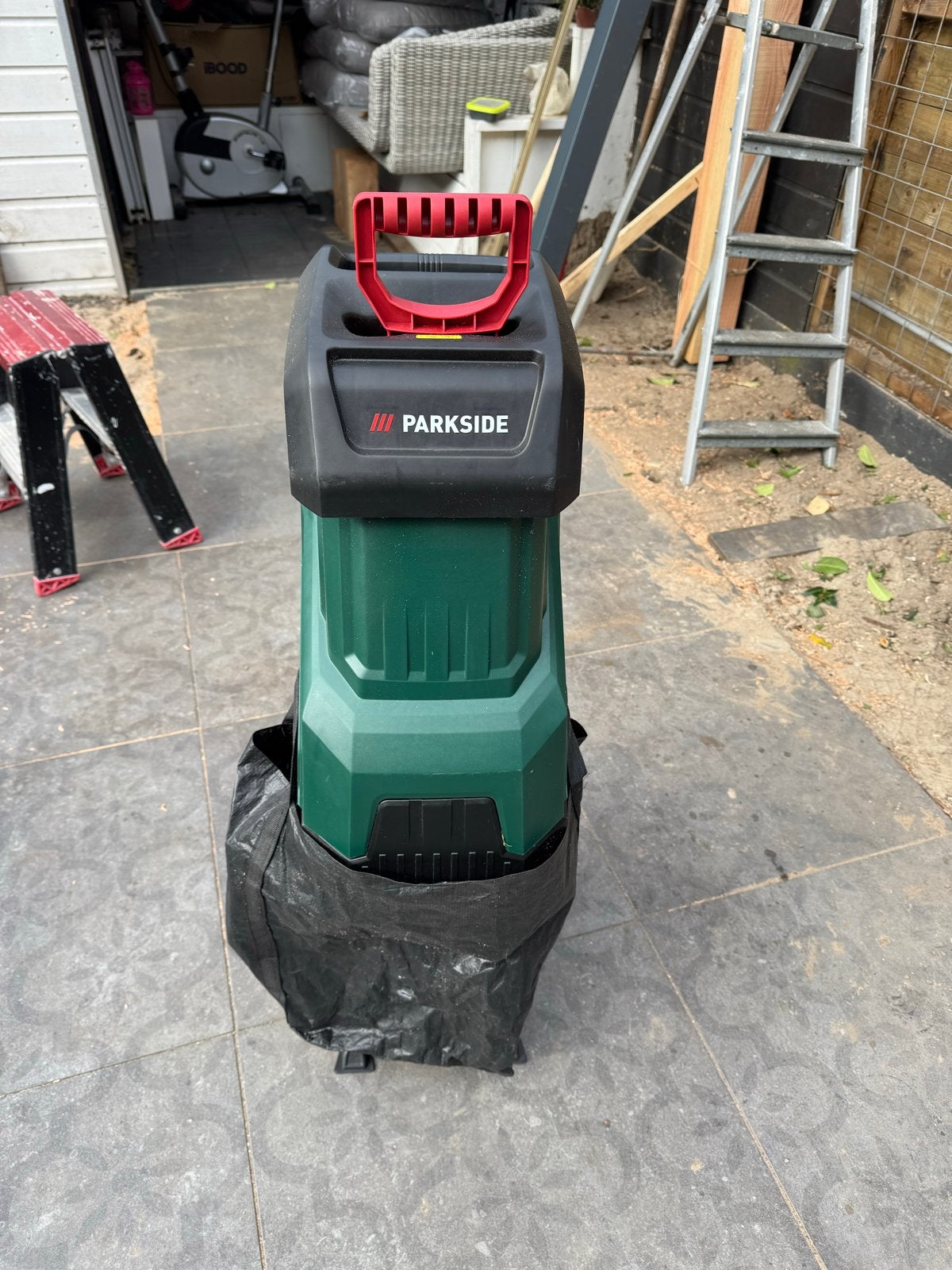 Parkside elektrische hakselaar met opvangzak, Ophalen of Verzenden, Gebruikt, Elektrisch, Met opvangzak