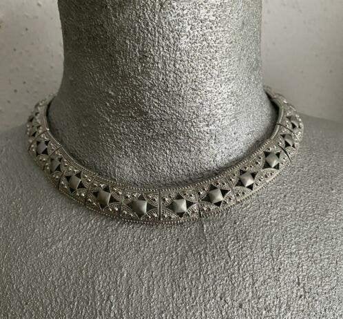 Hals ketting/choker zilverkleurig [v], Sieraden, Tassen en Uiterlijk, Kettingen, Ophalen of Verzenden, Nieuw, Zilver, Overige materialen