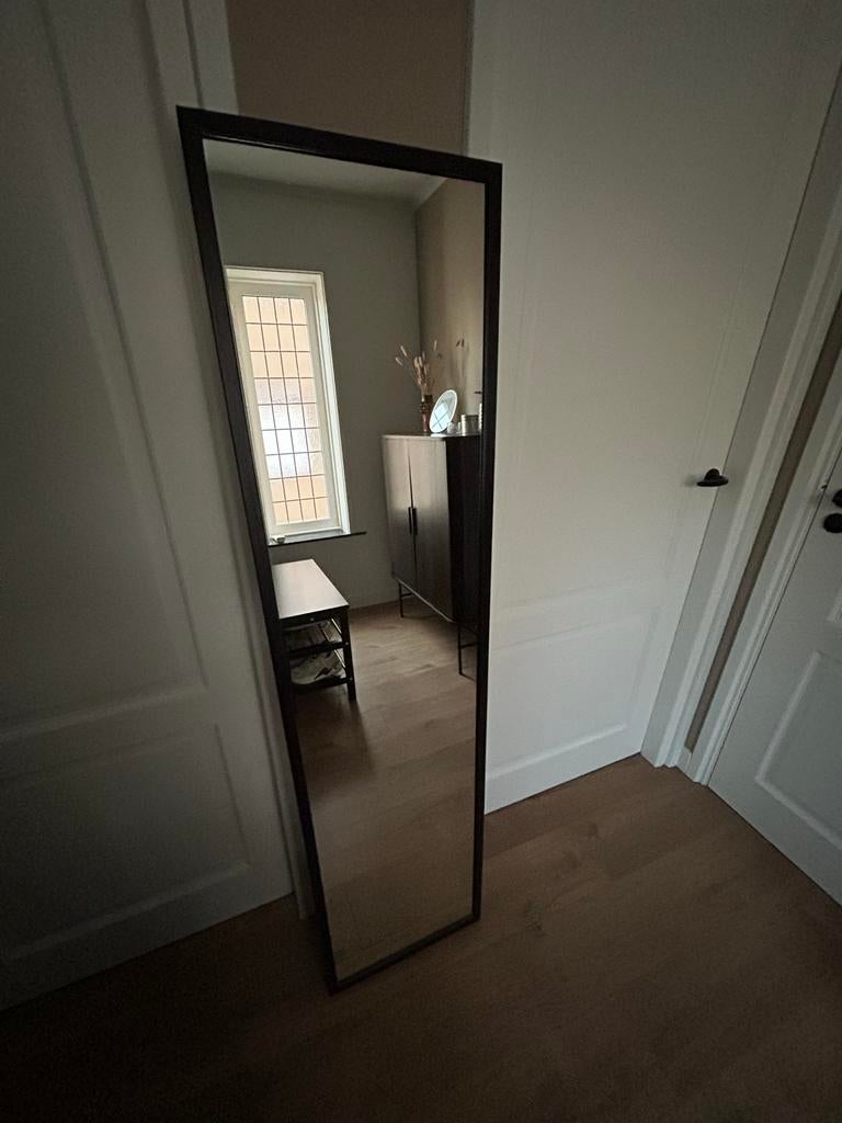 IKEA Stave spiegel - Zwartbruin, 160x40 cm, Huis en Inrichting, Woonaccessoires | Spiegels, Ophalen, Minder dan 50 cm, Gebruikt
