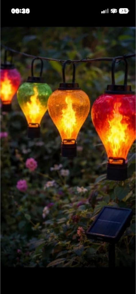 Super Solar lichtsnoer met luchtballonnen | met vlam effect!, Ophalen of Verzenden, Nieuw