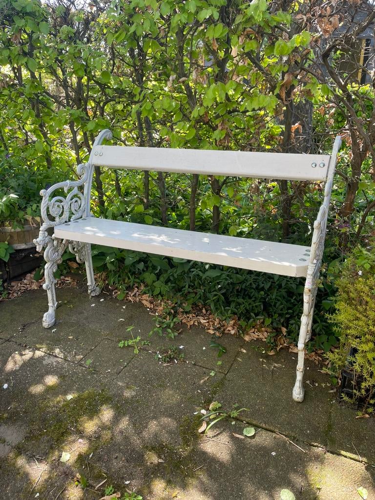 Tuinbank met gietijzer, Ophalen, Zo goed als nieuw, Hout
