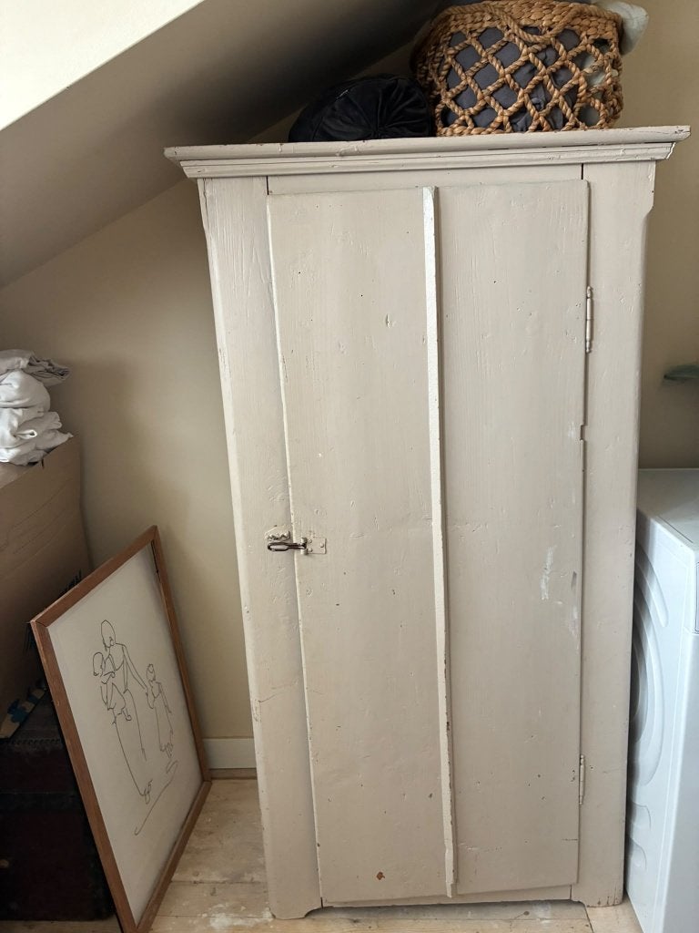 Oude eendeurs boerenkast / meidenkast kast, Ophalen, Met deur(en), Gebruikt, Landelijk brocante