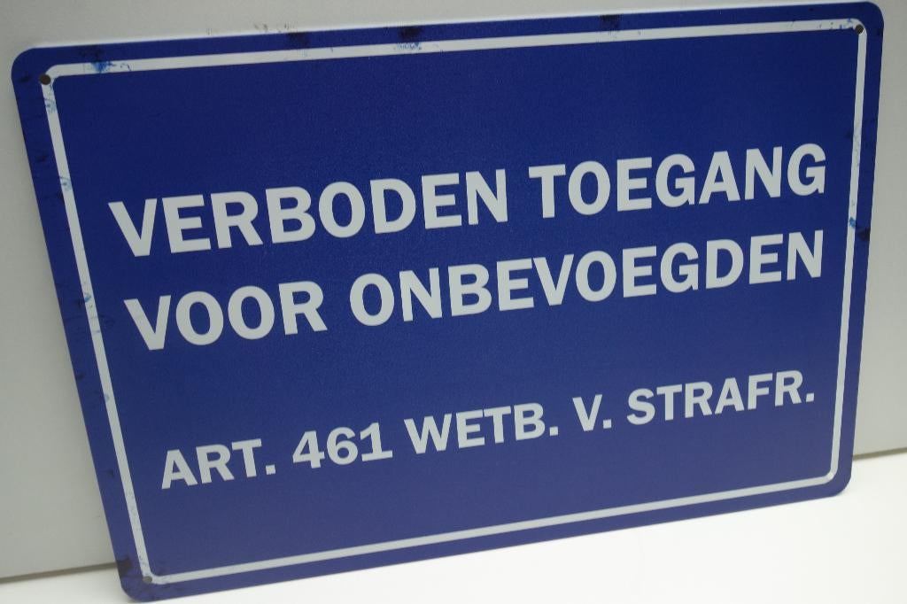 VERBODEN TOEGANG ART.461.v.WETB BORD met TEKST, Ophalen of Verzenden, Nieuw