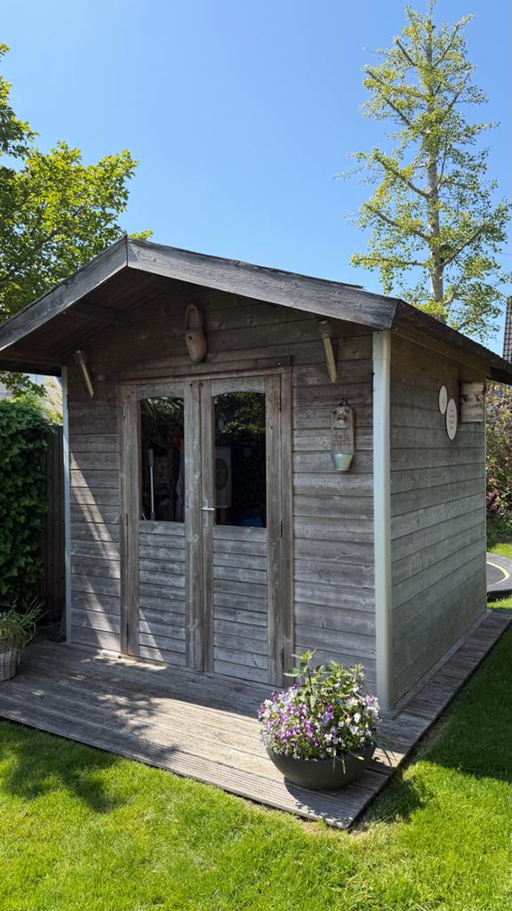 Gebruikt Houten Tuinhuisje Lecce met Dubbele Deur, Ophalen, Gebruikt, Hout, Overige typen