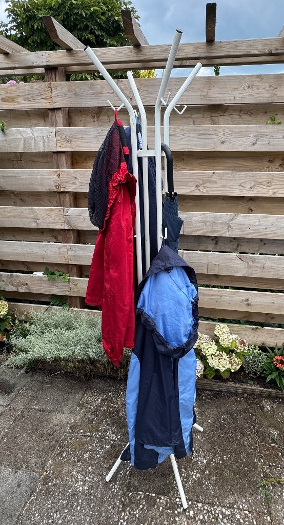 staande kapstok wit 8 haken, Huis en Inrichting, Ophalen, Gebruikt, Metaal, Staande kapstok