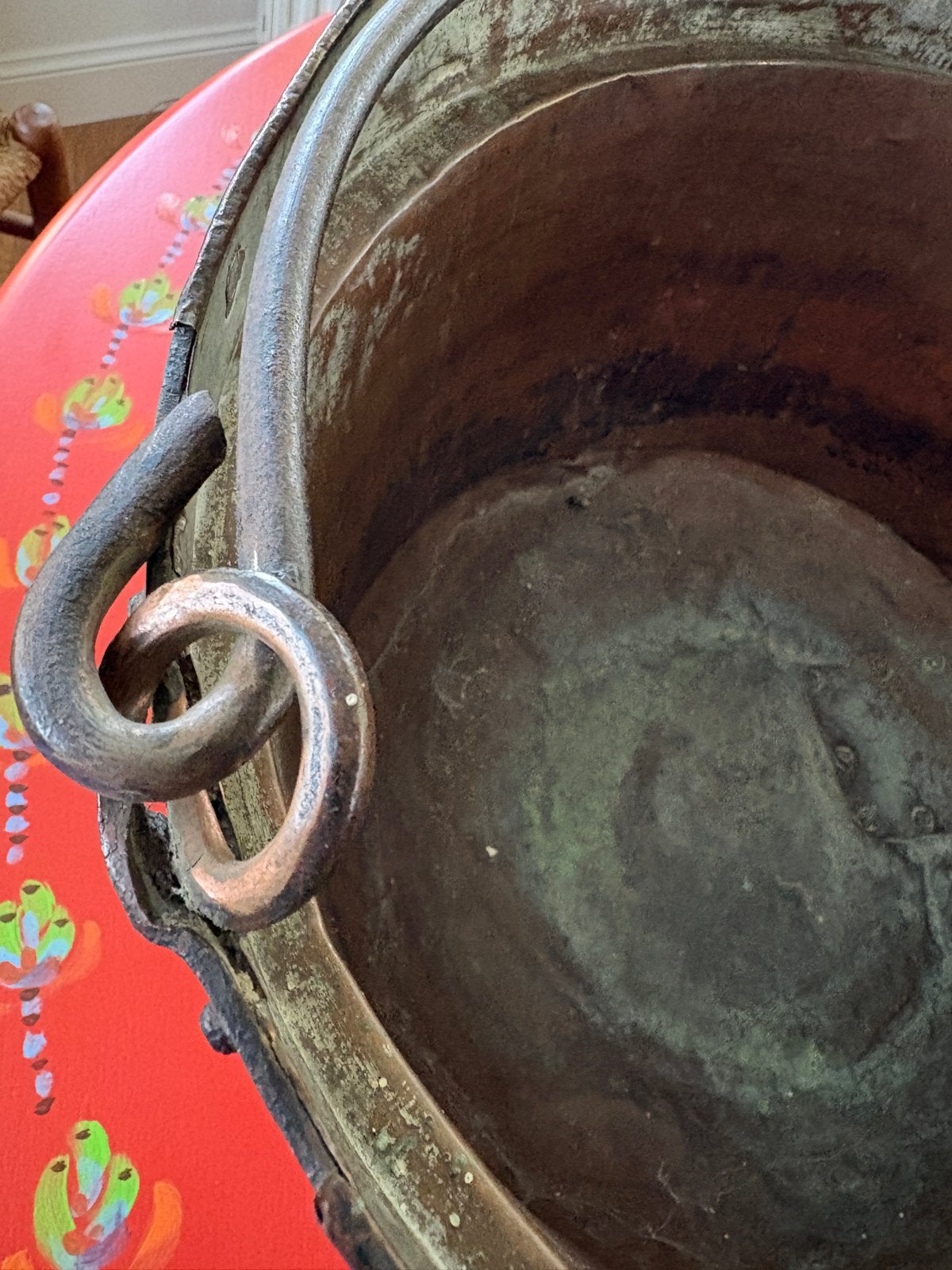Antieke koperen kookpot met hengsel - Uniek decoratiestuk, Ophalen, Koper